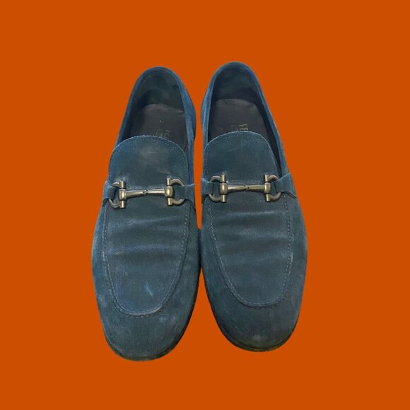 Salvatore Ferragamo Blue Suede Loafers Size 13.5 – Made in Italy - Picture 4 of 6